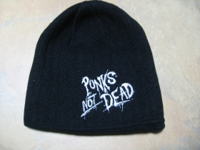 Punks not dead, zimná čiapka, čierna zimná čiapka 100%akryl univerzálna veľkosť